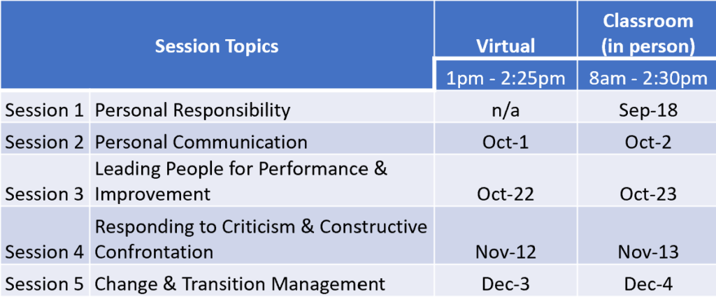 3H Leadership Schedule